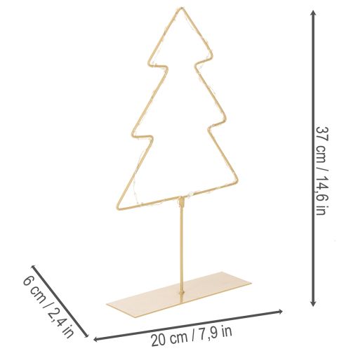 Juletre-silhuett med 60 varmhvite LED-lys for innendørs borddekorasjon, 37 cm | Floristik24.no