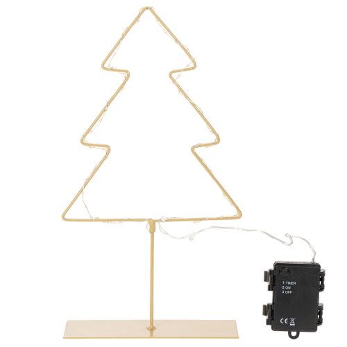 Juletre-silhuett med 60 varmhvite LED-lys for innendørs borddekorasjon, 37 cm | Floristik24.no