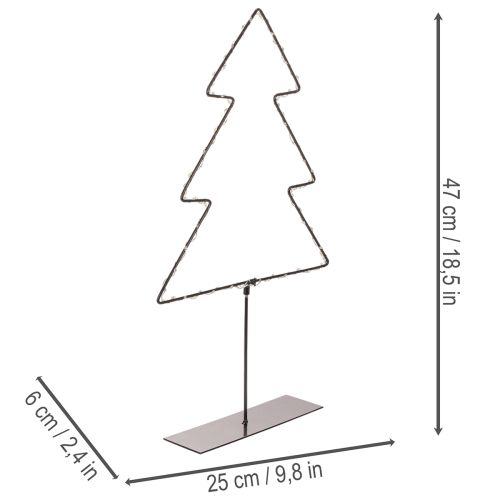 LED-juletre, batteridrevet, til innendørs borddekorasjon, 47 cm | Floristik24.no