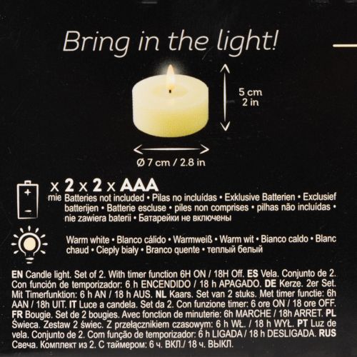 LED-telys, varmhvit, flimrende
