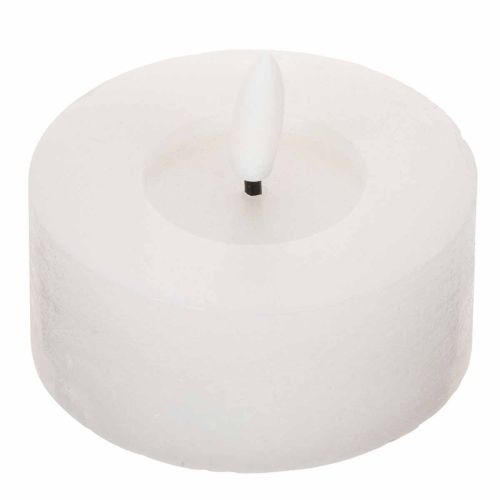 LED XL telys hvit ekte voks med timer varm hvit 6 cm 2 stk kjøpe | Floristik24.no