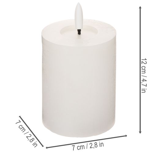 LED-søylelys, flimrende, med timer, Ø7 cm, 12 cm | Floristik24.no