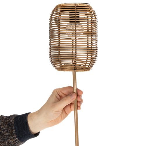 gjenstander Solcelledrevet hagelampe, rottingstil, for romantiske kvelder utendørs, 86 cm