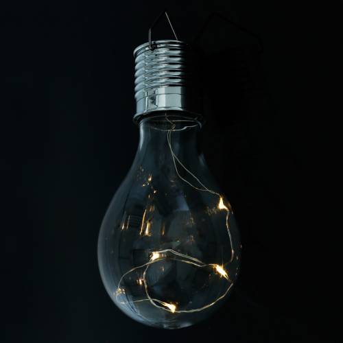 Floristik24 Hagedekorasjon solcelle LED lyspære varm hvit H15cm 5stk