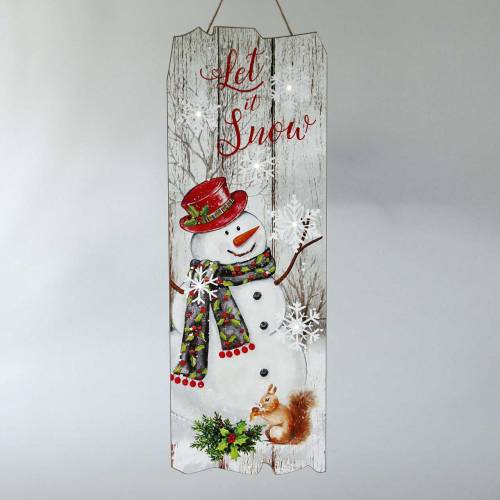 Floristik24 LED veggmaleri snømann "Let it Snow" 21 × 60cm For batteri