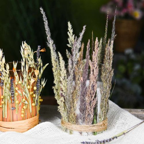 Floristik24 LED -lys i glass med flammeeffekt, innendørs lys varmt hvitt, LED med timer, batteridrevet Ø7,5 H12,5cm