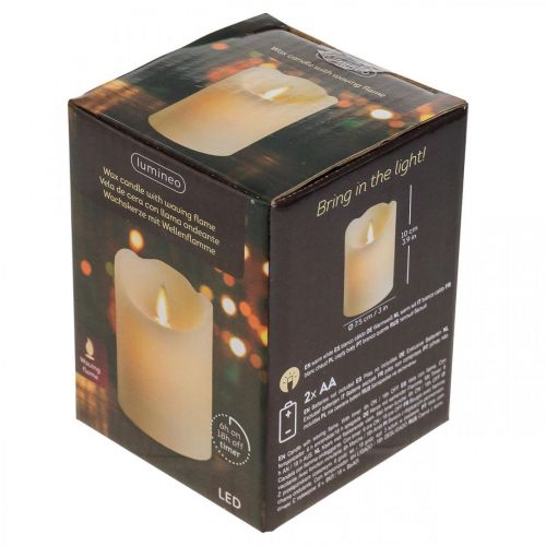 Floristik24 LED stearinlys voks søyle lys varm hvit Ø7,5cm H10cm