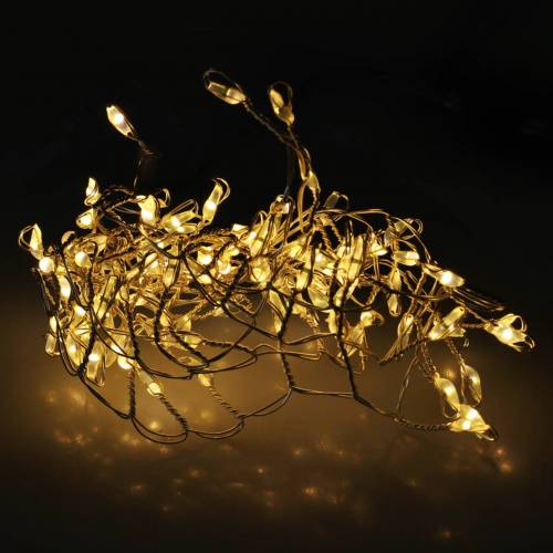 Floristik24 LED lyskjede varmhvit sølv 100cm 100L for batteri