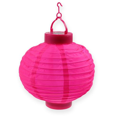 Lampion LED med solcelle 20cm rosa