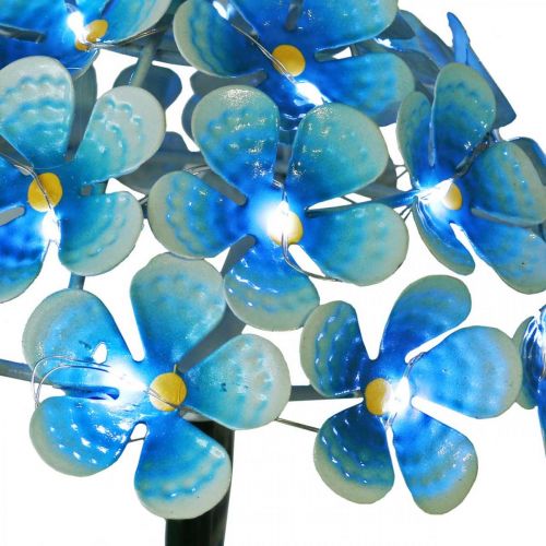 gjenstander LED-krysantemum, lysende dekorasjon for hagen, metalldekor blå L55cm Ø15cm
