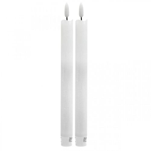 LED lys voks bordlys varm hvit for batteri Ø2cm 24cm 2stk