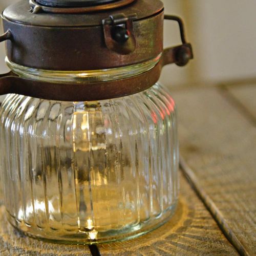 Floristik24 LED-lykt, hengelampe, sollys i glasset Ø11cm H14cm