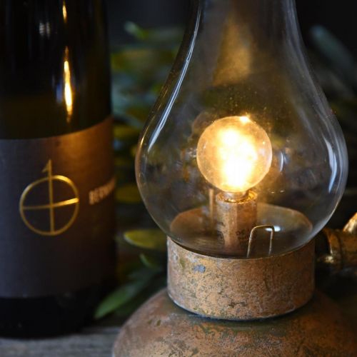 Floristik24 Antik dekorativ lampe, messingfarget LED-lys, vintage-look H19cm B13,5cm