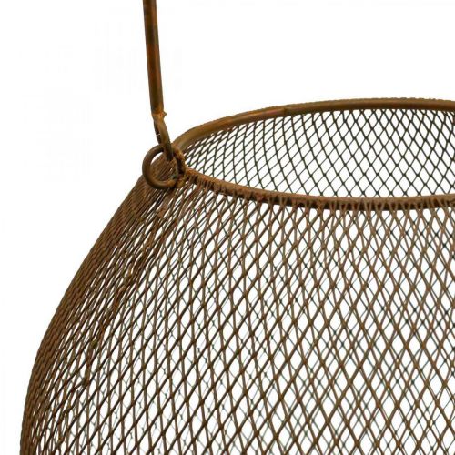 gjenstander Dekorativ lanterne med håndtak metall rust look Ø26cm H22cm