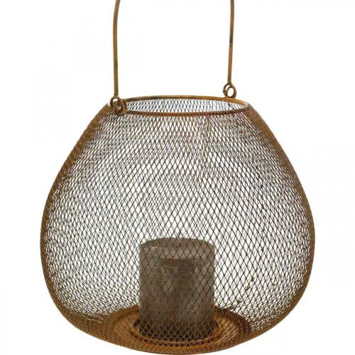 Floristik24 Metalllykt med ristborddekorasjon på rist Ø26cm H20cm