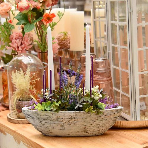 Floristik24 Kunstig lavendel i en gryte H25cm