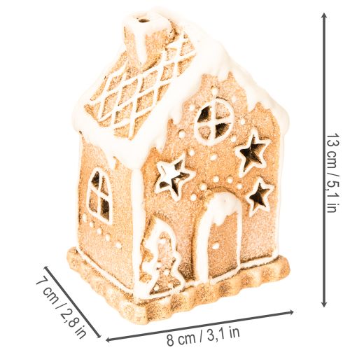 Telysholder til pepperkakehus til å stå og pynte, 13 cm | Floristik24.no