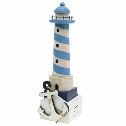 Maritimt deco fyr lyseblått 34cm | Floristik24.no