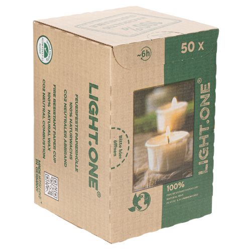 gjenstander Telys i papirhylster for festlige anledninger og stemningsfulle øyeblikk Light One 4cm 50 stk