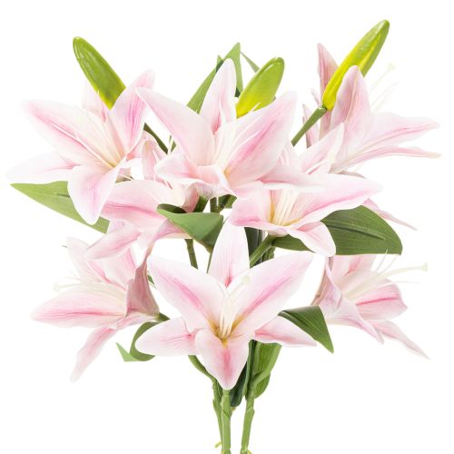 Kunstig liljeblomst, stilkblomst, dekorasjon, 68 cm, 3 stk. | Floristik24.no