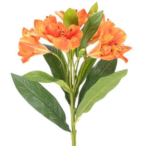 Kunstig Alstroemeria oransje blomst, kunstig bukettdekorasjon, 75 cm, 3 stk. | Floristik24.no