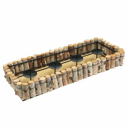 Floristik24 Adventslysbrett med bjørkekant 44cm