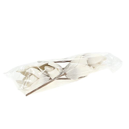 Floristik24 Magnolia blomst av skumgrå, hvit Ø10cm L26cm 4stk