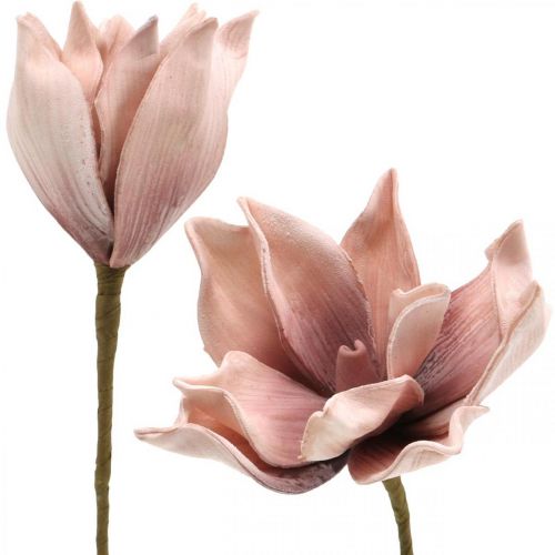Floristik24 Kunstig magnolia gammelrosa kunstblomst skumblomst Ø10cm 6stk
