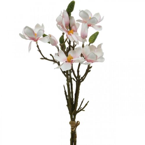 Kunstige magnoliakvister Rosa kunstige blomster H40cm 4stk i haug