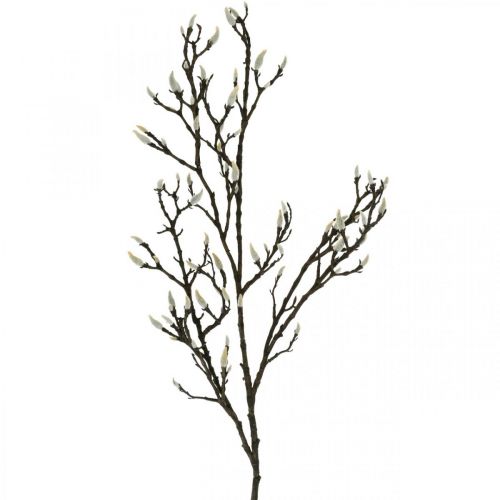 gjenstander Kunstig Magnolia-gren Vårdekorasjonsgren med knopper Brun Hvit L135cm