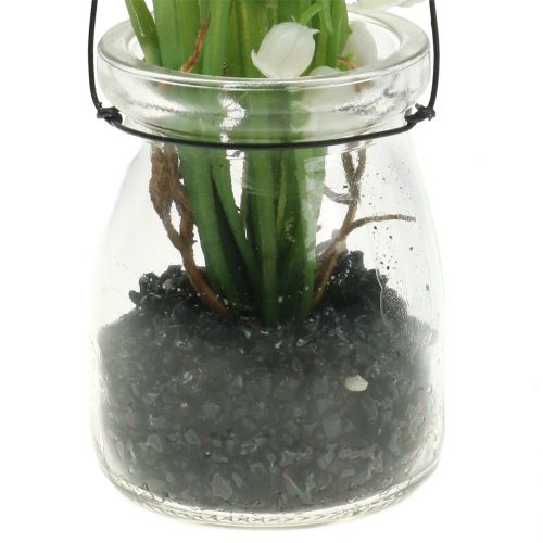 Floristik24 Liljekonvall i et glass for å henge H22cm