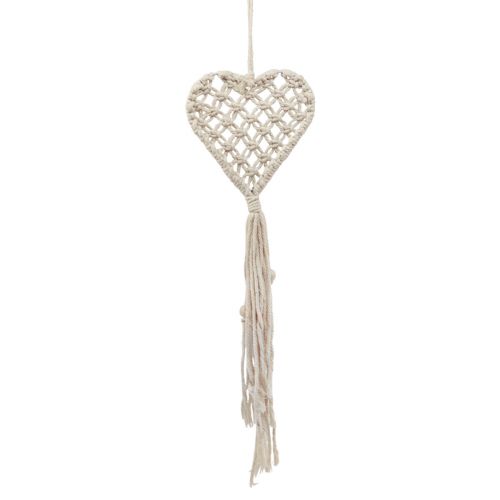 gjenstander Makrame dekorativt anheng dekorativt henger hjerte 17×65cm