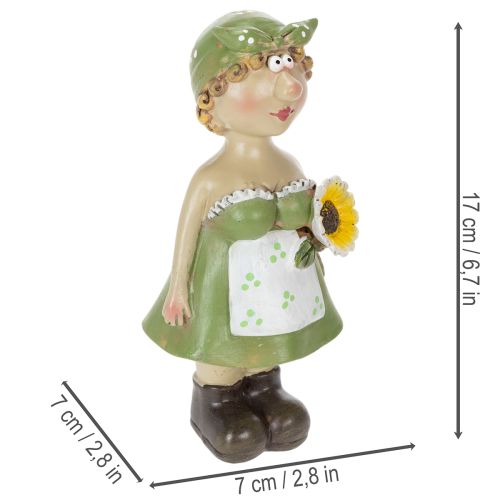 gjenstander Dekorative figurer av et bondepar, morsom stue- og sommerdekorasjon for innendørs bruk, 17 cm, 2 stk.