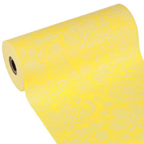 Mansjettpapir gult hvitt sommer 25cm 100m