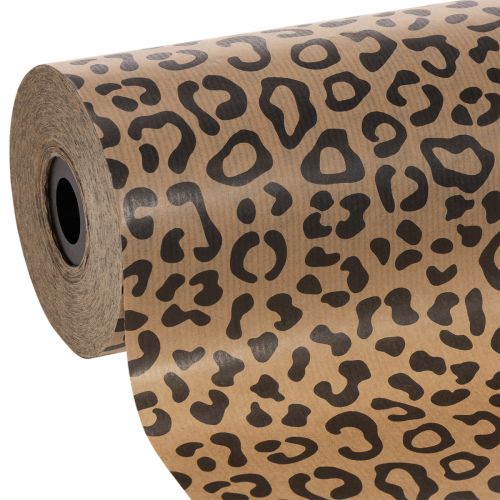 Mansjettpapir, leopardmønster, rull 25 cm 100 m, gaveinnpakning