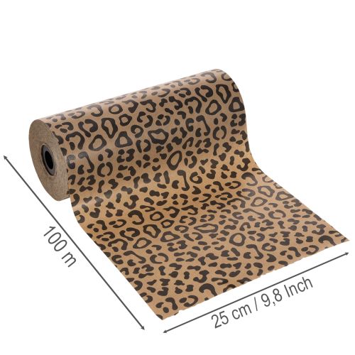 Mansjettpapir, leopardmønster, rull 25 cm 100 m, gaveinnpakning | Floristik24.no