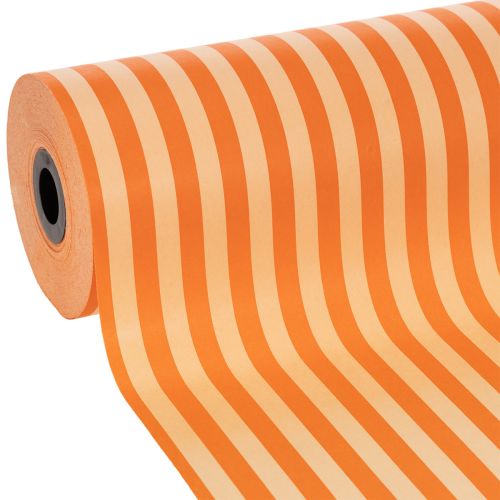 Mansjettpapirrull, oransje stripete, 25 cm x 100 m