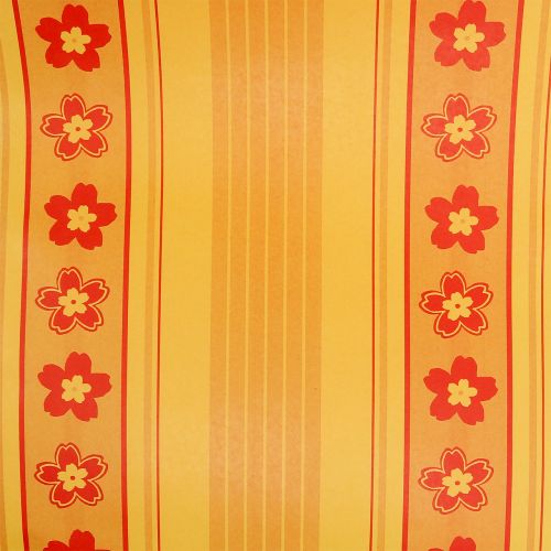 gjenstander Mansjettpapir blomstermønster 37,5cm 100m gul, rød