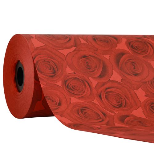 Floristik24 Mansjettpapir silkepapir røde roser 25cm 100m