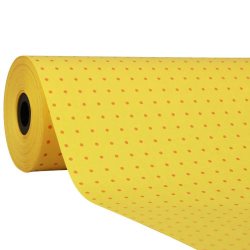 Floristik24 Mansjettpapir silkepapir gule prikker 25cm 100m