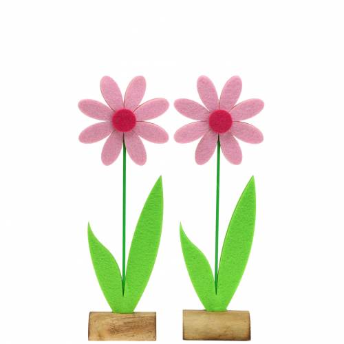 Floristik24 Filt blomst rosa 27cm 4stk