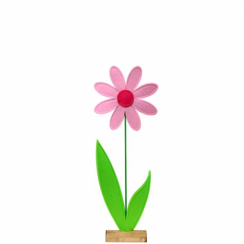 Filt blomst rosa, rosa, grønn Ø18 H50cm