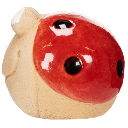 gjenstander Marihøne dekorativ keramikkfigur for munter hagedekorasjon og vinduskarmer, 7 cm, 3 stk.