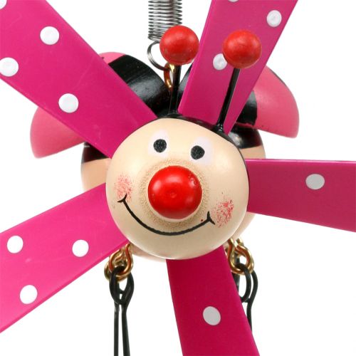 Floristik24 Wind Chime Ladybug Tre Rosa 12cm