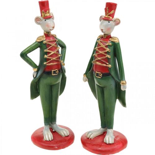 Floristik24 Julemus dekorativ figurmus i uniform 6 × 4,5 × H14,5cm 2stk