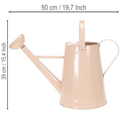 Dekorativ vannkanne i metall, sandfarget vintagedesign, for planter og tørkede blomster, 50 × 22,5 × 39 cm | Floristik24.no