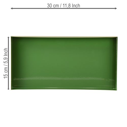 gjenstander Dekorativt metallbrett rektangulært metallbrett grønt 30×15 cm