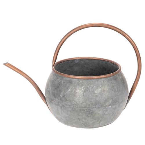 Dekorativ vannkanne i metall, vintage landlig stil, hagedekorasjon, for planting, sølvkobber, L41cm Ø26cm H30cm | Floristik24.no