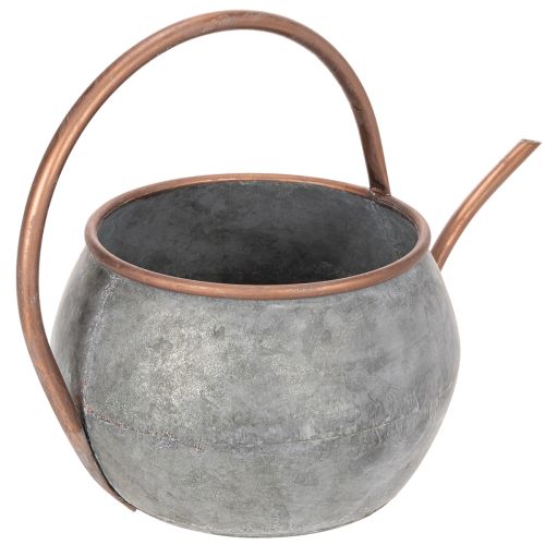 Dekorativ vannkanne i metall, vintage landlig stil, hagedekorasjon, for planting, sølvkobber, L41cm Ø26cm H30cm | Floristik24.no