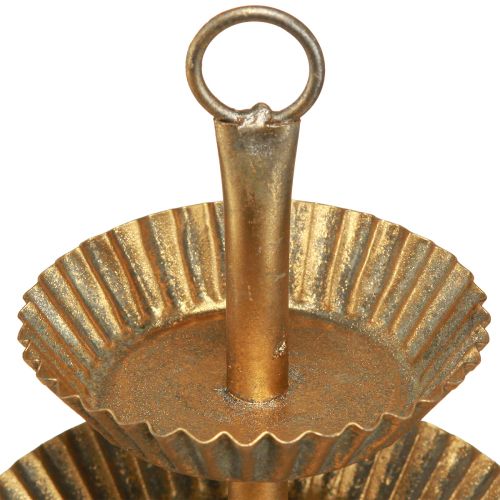 Floristik24 Metall etagere 3-lags gull antikk vintage Ø17cm H23cm